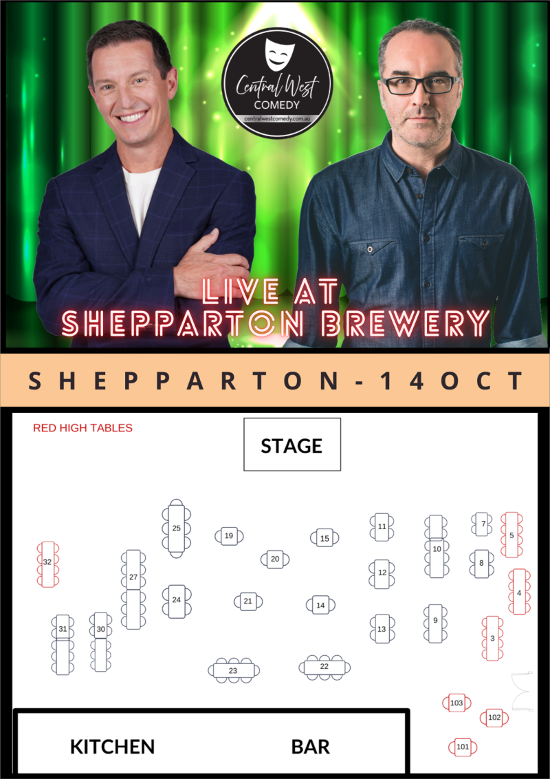 Central West Comedy present Justin Hamilton and Rove McManus at Shepparton Brewery